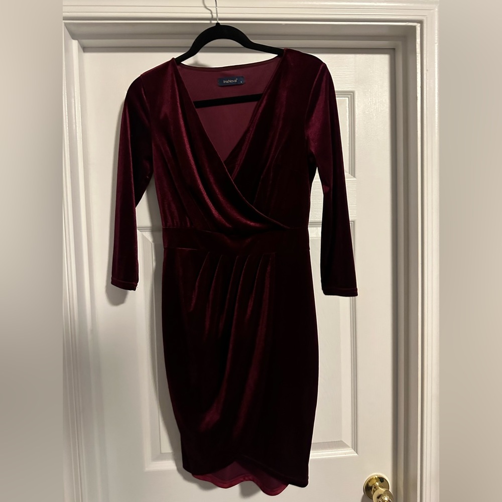 BOGO FREE* Velvet Faux Wrap Dress (*Lowest priced item free)